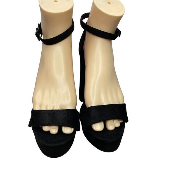 Nasty Gal Women's Black Faux Suede Mis Sized NWOT Platform Heel Size 8.5/39 M - Picture 2 of 12